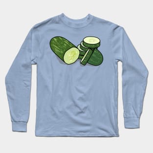 Cucumber cartoon illustration Long Sleeve T-Shirt